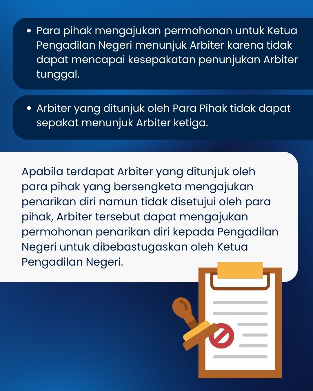 <p>Tiga Peran Lembaga Peradilan dalam Undang-Undang Nomor 30 Tahun 1999</p>
