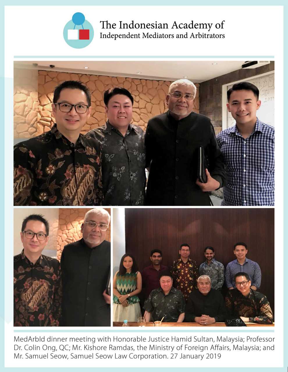 MedArbid Dinner Meeting with Honorable Justice Hamid Sultan