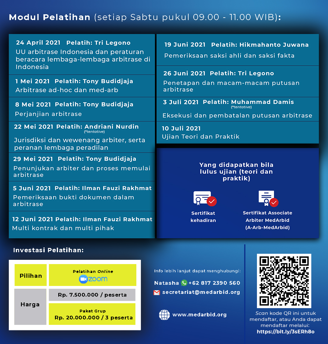 <p>Pelatihan Arbitrase Domestik (dasar)</p>
