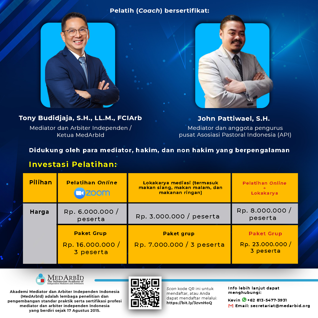 <p>Pendidikan dan Pelatihan Profesi Mediator Batch 3</p>
