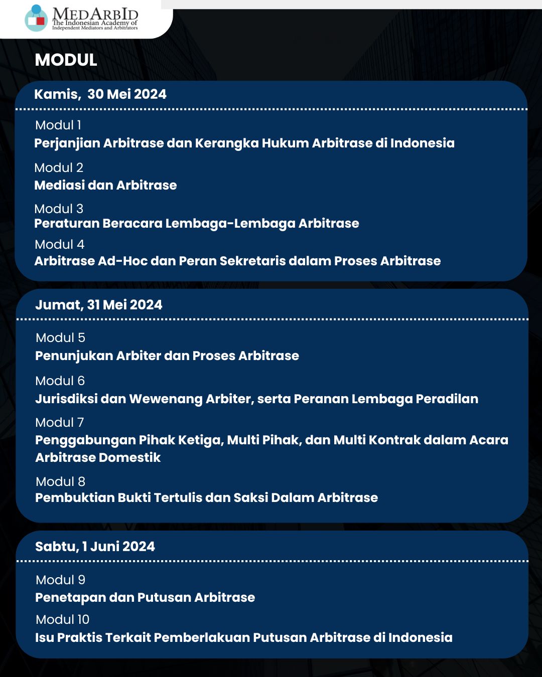 <h2>[REGISTER NOW!] Pelatihan Arbitrase Domestik</h2>
