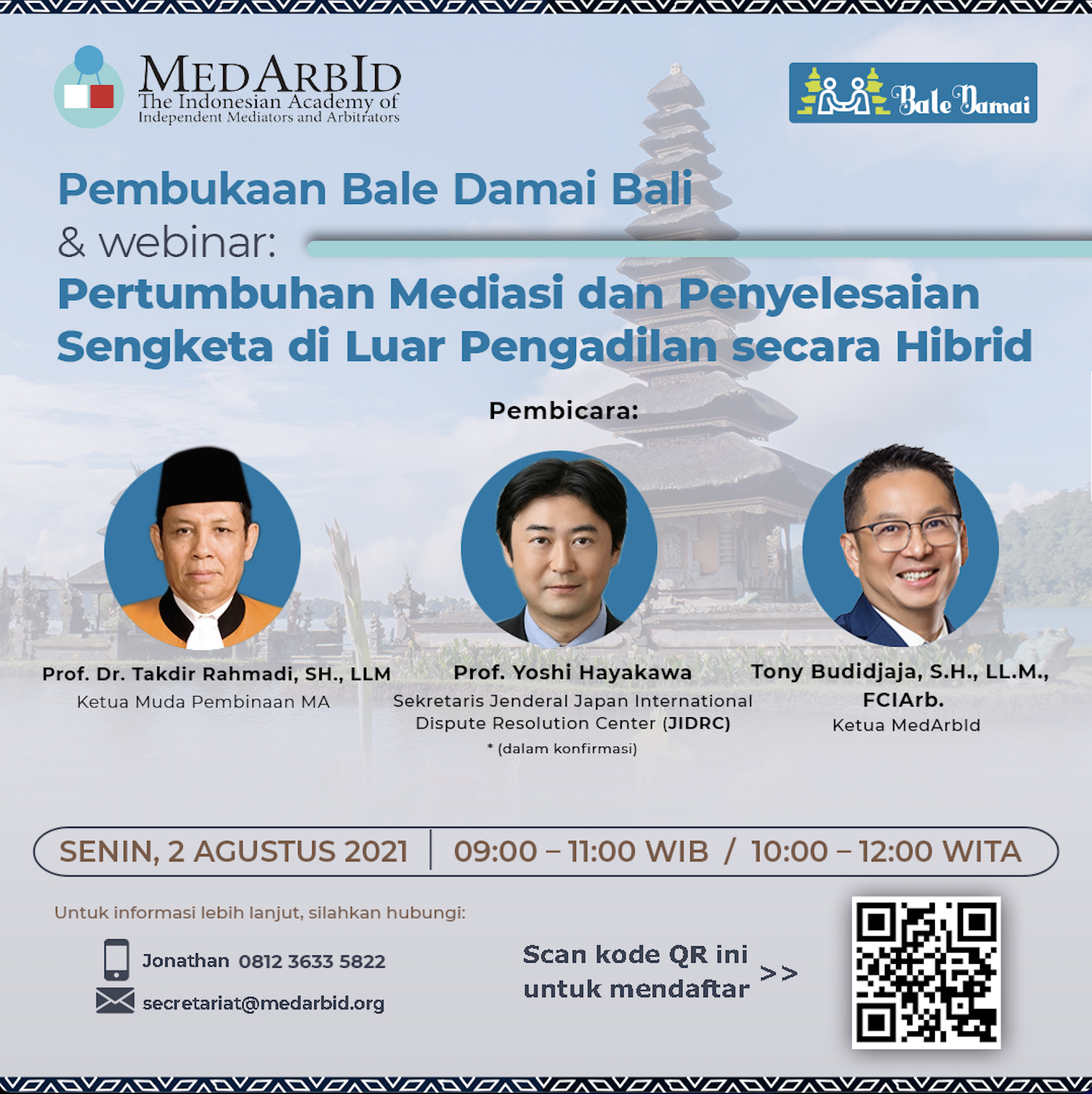 <p>Pembukaan Bale Damai Bali & webinar: Pertumbuhan Mediasi dan Penyelesaian Sengketa di Luar Pengadilan secara Hibrid</p>

<p>&nbsp;</p>
